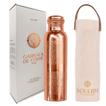Garrafa de Cobre Para Água 1 Litro Cobre Puro Ayurveda