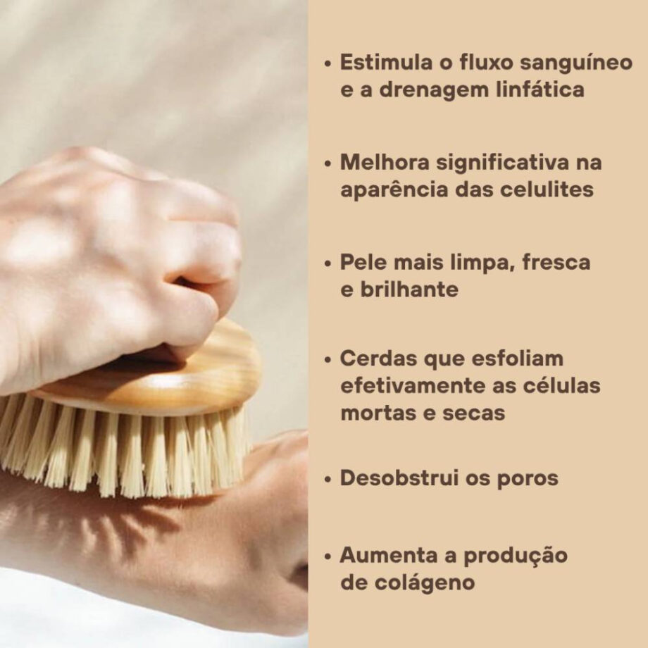 Escova Seca Esfoliação A Seco Corporal Cerdas Naturais - Imagem 7